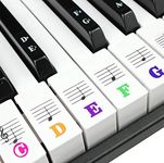 Piano Keyboard Stickers for 88/61/54/49/37 Key. Colorful Large Bold Letter Piano Stickers. Perfect for kids Learning Piano. Multi-Color,Transparent,Removable