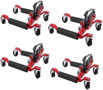 Garvee Car Wheel Dolly Jack Set of 4, 6000 LBS Capacity Hydraulic Vehicle Tire Skates with Foot Pedal & Swivel Casters for Auto Repair, Garage, Workshop, Towing (Fits 12 in Wide Tires)