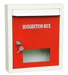 Lepose Letter Box for Home, Wall Mount Stand, Metal Wall Mount Shelf, Letter Box, Mail Box, Outdoor Mailboxes, Home Decor Items (Suggestion box Red)