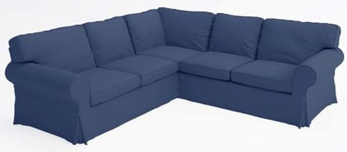 Heavy Cotton UPPLAND (Not EKTORP!) Sofa Sectional Corner 2+2 4 Seat Cover Replacement Compatible with IKEA UPPLAND Sofa Couch Slipcover (Uppland 4 Blue)