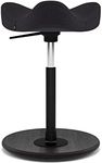 Varier Move Tilting Saddle Stool (Black Revive Fabric with Black Ash Base)