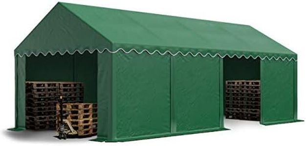TOOLPORT Tendone deposito 4x8 m PVC 700 N Verde Scuro Impermeabile Tenda capannone Tenda di stoccaggio