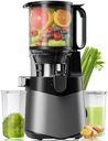 Cold Press Juicer, 5.3" Wide Feed Chute Juice Extractor Machine with 400W, High Juice Yield, Slow Masticating Juicer for Whole Vegetables & Fruits, Deep Grey