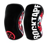 Rocktape Assassins Knee Compression Sleeves, Knee Brace for Weightlifting, Cross Training & Working Out - Reduce Strain & Swelling (2 Sleeves) 5mm Thickness, Large, Red Camo