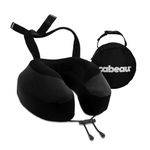 Cabeau Evolution S3 Travel Pillow - Airplane Seat Straps - Ensures Your Head Won't Fall Forward - Relax with Plush Memory Foam - Quick-Dry Fabric Keeps You Cool and Dry (Indigo).., Jet black, S3