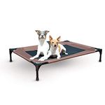 K&H Pet Products Cooling Elevated Dog Bed Outdoor Raised with Washable Breathable Mesh, Cot No-Slip Rubber Feet, Portable Indoor Bed, Large Chocolate/Black Mesh