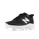 New Balance Womens Fresh Foam Velo V3 Molded Softball Shoe, Black/White, 7.5