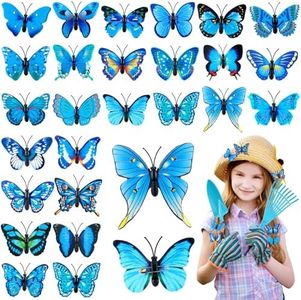 36 Pieces Butterfly Pins 3D Butterflies Brooch Pin Bulk Plastic Butterfly Pin Decor Halloween Butterfly Clips for Clothes Art Curtain Crafts Decoration Wedding Birthday Party Favors(Bright Pattern)