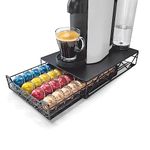 RECAPS Coffee Pod Holder Drawer Storage Coffee Pods Kitchen Organizer Compatible with Vertuoline Stores 40 Pods Black Color