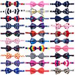 BIPY 30pcs Dog Collar Bow Ties Dogs Bowties Adjustable Pet Charms for Small Medium Puppy Cat Kitten Party Festival Birthday Gift Wedding Assorted Doggies Grooming Supplies Accessories