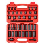 TEKTON 3/8 Inch Drive 6-Point Impact Socket Set, 41-Piece (6-24 mm) | SID91401