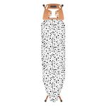 Beldray LA089236GRY1EU7 Folding Ironing Board - Iron Rest With Hanger Storage, Adjustable Height, Non-Slip Plastic Feet, Collapsible Ironing Table, 122 x 38cm, Polka Dot Cover, Copper Edition