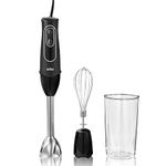 Braun MultiQuick 5 Immersion Hand Blender - Patented Technology - Powerful 350 Watt - Dual Speed - Includes Beaker, Whisk, MQ505, Black