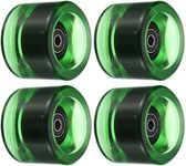 PATIKIL 70mm 78A Longboard Wheels with Black ABEC-9 Bearings, 4 Pack Soft Cruiser Wheels Street Wheels for Skateboards Skateboard Wheel PU, Clear Green