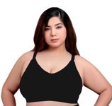 MAPDEAL® Women Plus Size Broad Belt Full Coverage Bra (C, Black, 44)