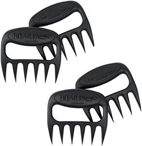 Bear Paws Meat Claws, 2 Pairs (Black) - The Original Meat Shredder Claws, USA Made - Easily Lift, Shred and Serve Meats - Ultra-Sharp, Ideal Meat Claws for Shredding Pulled Pork, Chicken and Beef…