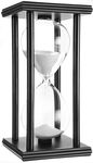 (Black) - Tanmalan Hourglass Sand timers (White Sand,Black Frame,60min)