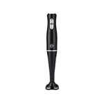 MasterChef Hand Blender Stick, Electric Handheld Food Processor, 2 Blending Speeds, Stainless Steel Blades, Immersion Liquidiser with Removable & Washable Leg, Non-scratch Plastic, 200W, Black