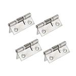 Rannb Self Closing Spring Hinge 1.5" Length Door Hinge Stainless Steel Hinge for Door Cabinet Small Box - Pack of 4