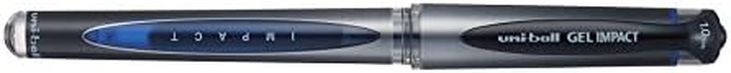 uni-ball UM-153S Gel Impact Rollerball Pens. Premium Broad 1.0mm Ballpoint Tip for Super Smooth Writing, and Note Taking. Fade & Water Resistant Uni Super Ink. 12 Blue + 1 x Exclusive Gel Stick