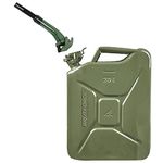 BRUTFORCE 20 Ltr UN Approved Metal Jerry Can with Spout for 4x4 Vehicle, Generators, Jeeps and Other Purpose. (Green)