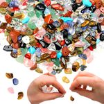 XIANNVXI 400 Pcs Beads for Crafts Beads for Jewelry Making Multicolor Natural Chip Stone Crystal Beads for Bracelets Bulk Irregular Craft Beads for Jewelry Necklace 5-8 mm