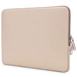 MOSISO Laptop Sleeve Bag Compatible with MacBook Air/Pro, 13-13.3 inch Notebook, Compatible with MacBook Pro 14 inch 2023-2021 M2 A2779 A2442 M1, PU Leather Padded Bag Waterproof Case, Apricot