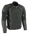 Milwaukee Leather MPM1793 Black Armored Mesh Motorcycle Jacket for Men - All Season Biker Jacket - X-Large