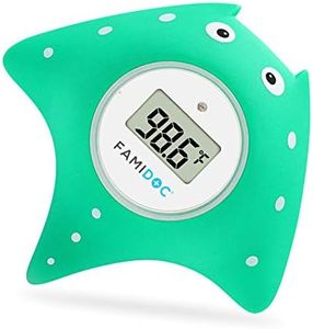 Baby Bath Thermometer with Room Thermometer - Famidoc FDTH-V0-22 New Upgraded Sensor Technology for Baby Health Bath Tub Thermometer Floating Toy Thermometer (Blue)