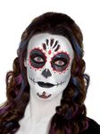 Smiffys Make-Up FX, Day of the Dead Kit, Aqua, with Face Paints, Stickers, Crayon & Applicators, Cosmetics and Disguises Fancy Dress, Cosmetic Dress Up Cosmetics & Disguises.