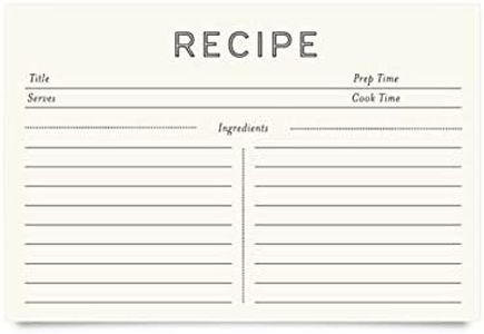 Jot & Mark Recipe Cards 4x6 Inches Blank Double Sided, 50 Count (Modern Minimal)
