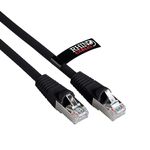 rhinocables CAT 6A High-Speed Ethernet Cable - Reliable LAN Network RJ45 Cable for Fast Internet & Data Transfer | WiFi Broadband Cable for Gaming & Streaming, Durable 24 AWG Wires (1.5m, Black)