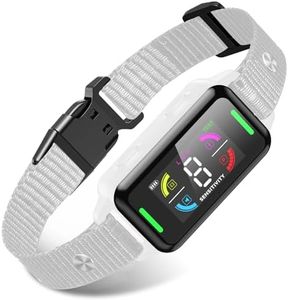 ZEASOYO Dog Bark Collar Automatic Shock Collar Rechargeable Anti-Bark Training Collar Multifunctional Waterproof Dog Stop Barker with 6 Safe Training Modes for Dog Weighing Over 8 Pounds (White)