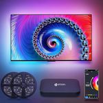 AmbiMotion 2.0 HDMI Sync Box, Compatible with Dolby Vision Dolby Atmos, 4K60Hz TV sync Led Backlight for upto 120 Inch TVs TV Lights for Games Movies Alexa and Google Home compatible, 60Leds/M