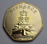 The Commemorative Coin Company German Battleship BISMARCK 24ct Gold Commemorative. Pursuit & Sinking, WW2, Royal Navy, Warship, 1941