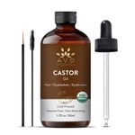 AVD Organics Castor Oil - 100% pure & natural cold pressed, Hexane Free | With Eyelashes Kit | Castor Oil for Eyelashes, Eyebrows, Hair, Skin & Face - 50ml