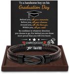 Btysun High School Graduation Gifts for Teen, College Graduation Gifts for Him Leather Bracelet for Men 8th Grade Middle School Happy Grad Infinity Knot Class of 2025 Gift Gift Set