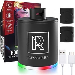 M. ROSENFELD Hookah Pump with 1300 mAh Rechargeable Battery - Electric Hookah Air Pump Kit with Led Light - Mini Hookah Pump Starter - Universal Shisha Hookah Starter Kit Helper - Hookah Starter