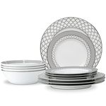 Noritake Eternal Palace 12-Piece Set, Service for 4 in Grey/White