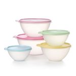Tupperware Heritage Wonderlier 10 Piece Food Storage Bowl Set in Vintage Colors, Dishwasher Safe and BPA Free (5 Containers, 5 Lids)