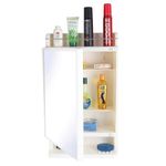 BRANCO Rich Look Bathroom Organizer | Bathroom Mirror | Bathroom Cabinet with Mirror | Plastic Corner Cabinet with Mirror | Standing Mirror with Storage | Washroom Mirrors(Ivory)