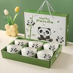 ONICORN Ceramic Porcelain Bowl Set for Oatmeal, Salad, Dessert, Fruit, Rice, Snack, Panda Theme Bowlset, Dishwasher & Microwave Safe with Gift Box (Panda Theme, Pack of 6)