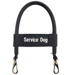 ActiveDogs Bridge Handle for Service Dog Vest & Harnesses - Service Dog Handle with Reinforced Nylon, Heavy Duty Metal Clips & Service Dog ID Band - Black 12"