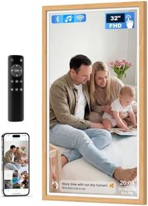 Arktronic 32 Inch FHD Extra Large Digital Picture Frame Touchscreen, 64GB FHD IPS WiFi Digital Photo Frame Remote, Share Photo/Video via Apps, Email, Auto-Rotate,Wood Pattern