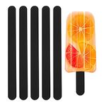 VIDELLY 50 Pieces Acrylic Popsicle Sticks Colorful Cakesicle Sticks 4.5 Inch Reusable Laser Popsicle Stick Mirror Ice Cream Sticks Mini Reusable Acrylic Sticks for Candy Ice Creamsicle DIY Craft,Black