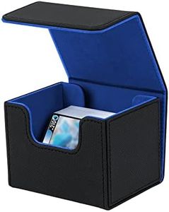 Mcbazel Deck Box per MTG Yugioh Carte, Scatola Porta Carte di per 100+ Carte a Manica Singola, Porta Carte TCG, Custodia in Pelle PU - Nero/Blu