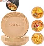 Air Fryer Disposable Paper Liner Round, 7.9 Inch Air Fryer Liners 100 PCS, Baking Paper for Air Fryer Oil-Proof, Water-Proof, Parchment for Baking Roasting Microwave(Round 6.3in - 100pcs)