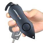 Stinger Personal Safety Alarm Keychain Emergency Tool, Panic Alarm Siren, Seatbelt Cutter, Car Window Breaker, Safety Device for Women Kid, 140 dB Siren (Black)