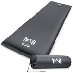 Trail Extra Wide Self Inflating Sleeping Mat for Camping (L186cm x W65cm), Extra Thick 10cm Memory Foam Core, Lightweight Inflatable Outdoor Sleeping Mattress, Roll Straps & Storage Bag (Black)