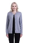 SMILING PINKER Women Cardigan Button Down Solid Medium Weight Knit Sweater(3XL,Grey)